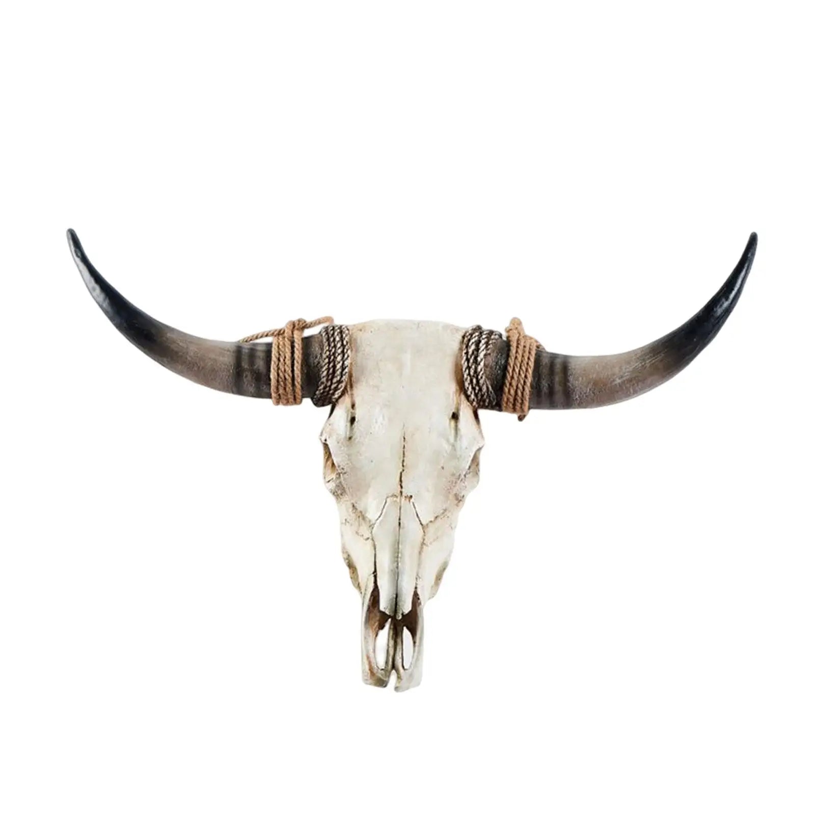 Rustic Animals Heads Wall Decor Cow Resin Statues Art Hanging Long Horn Cow Skull Wall Sculpture for Gallery Fireplace Cabinet